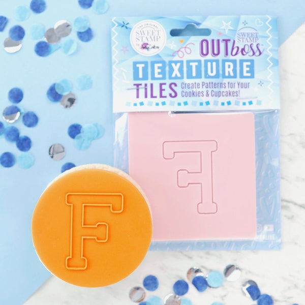 Sweet Stamp Monogram Varsity Letters - OUTboss Texture Tile