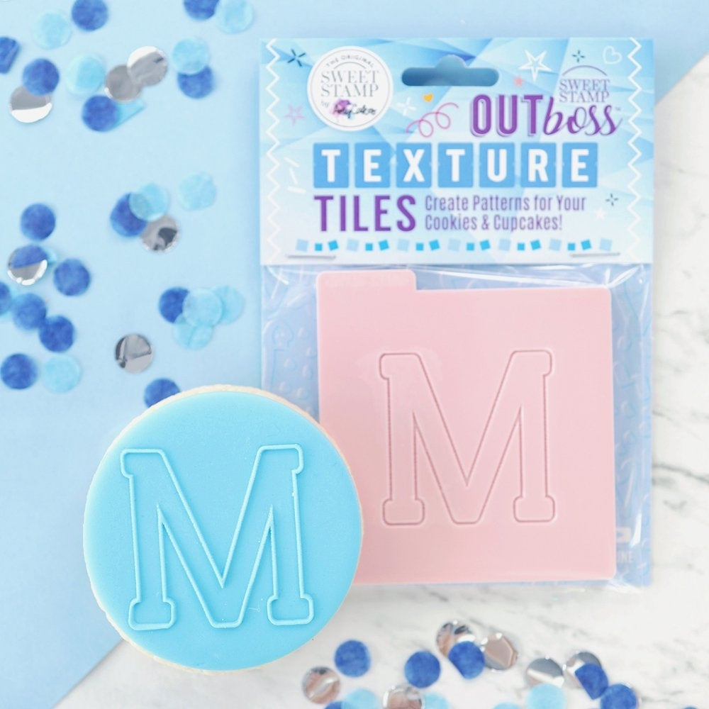 Sweet Stamp Monogram Varsity Letters - OUTboss Texture Tile
