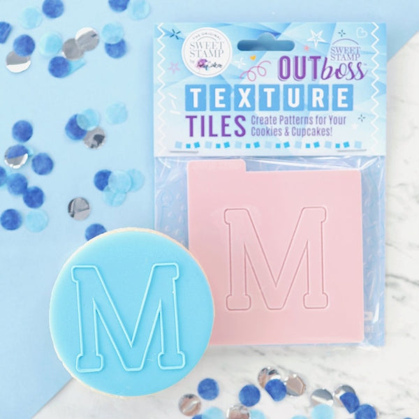 Sweet Stamp Monogram Varsity Letters - OUTboss Texture Tile