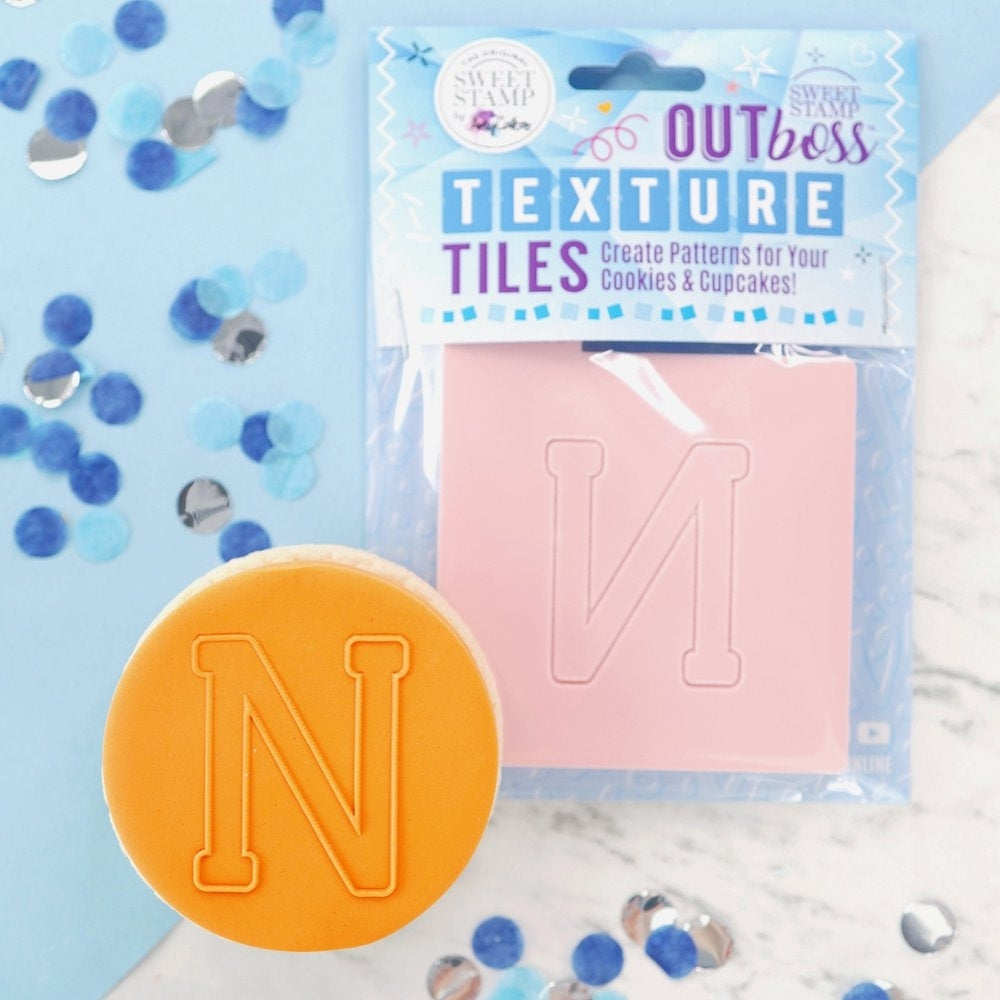 Sweet Stamp Monogram Varsity Letters - OUTboss Texture Tile