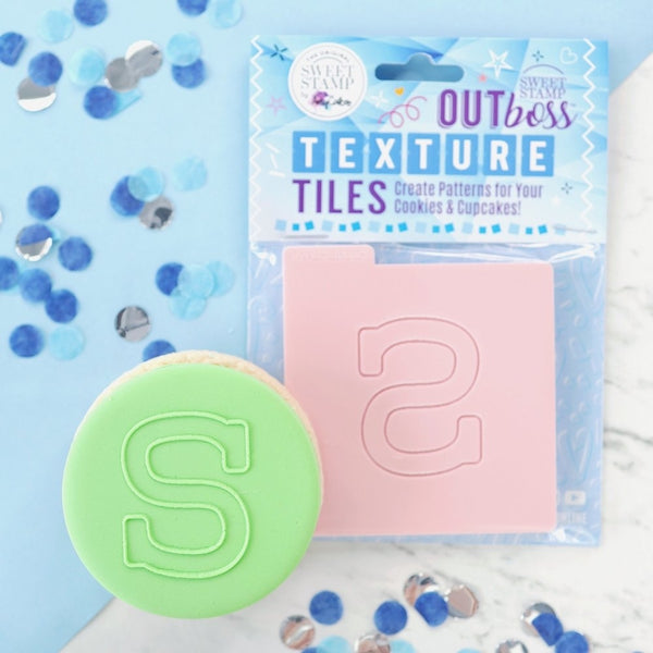 Sweet Stamp Monogram Varsity Letters - OUTboss Texture Tile