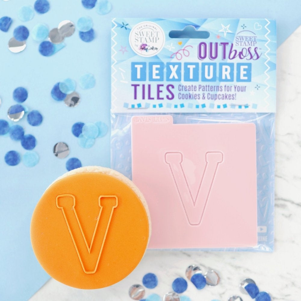 Sweet Stamp Monogram Varsity Letters - OUTboss Texture Tile