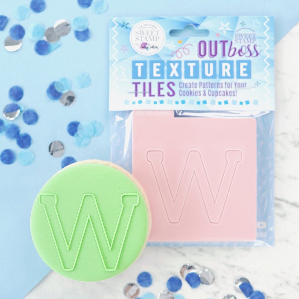 Sweet Stamp Monogram Varsity Letters - OUTboss Texture Tile