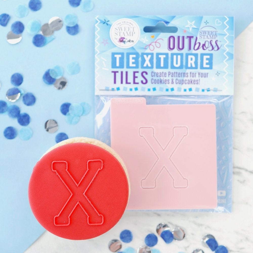 Sweet Stamp Monogram Varsity Letters - OUTboss Texture Tile