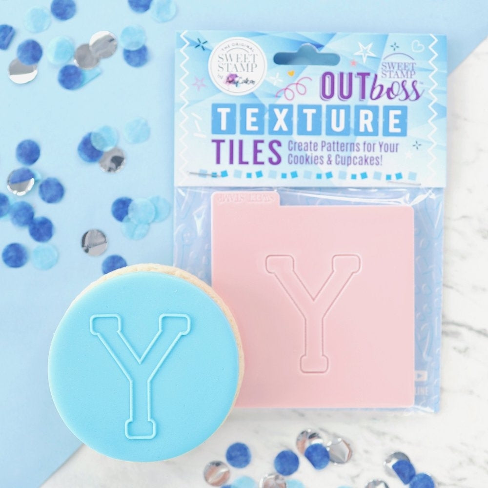Sweet Stamp Monogram Varsity Letters - OUTboss Texture Tile