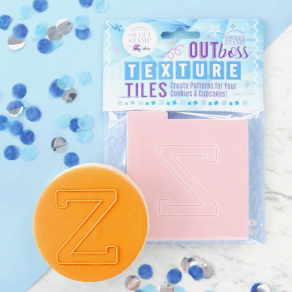 Sweet Stamp Monogram Varsity Letters - OUTboss Texture Tile
