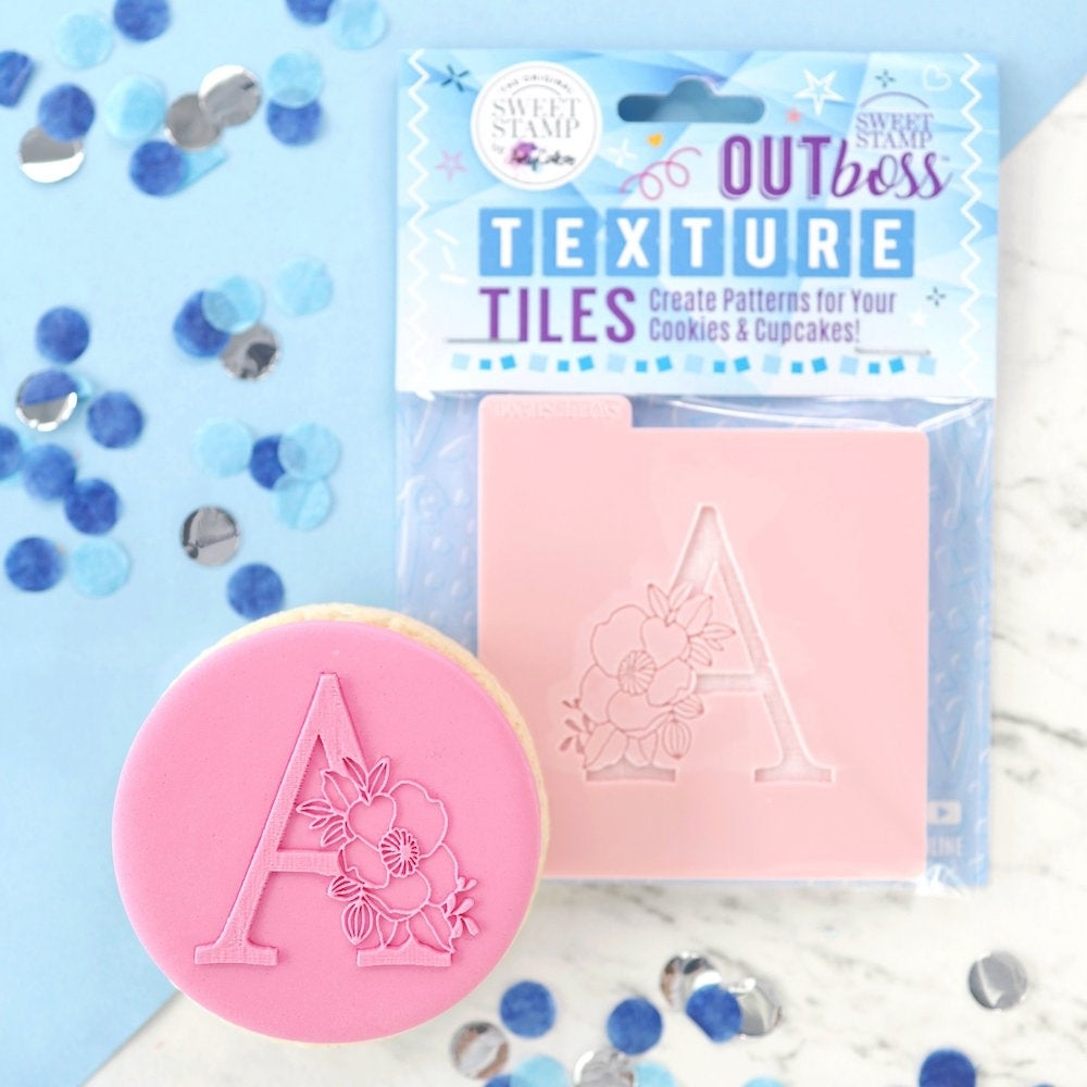 Sweet Stamp Monogram Floral Letters - OUTboss Texture Tile