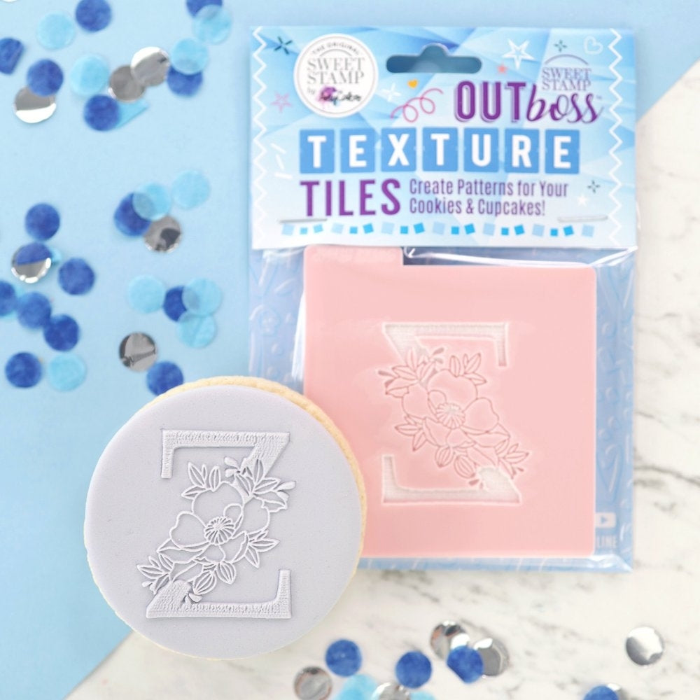 Sweet Stamp Monogram Floral Letters - OUTboss Texture Tile