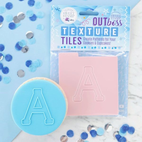 Sweet Stamp Monogram Varsity Letters - OUTboss Texture Tile