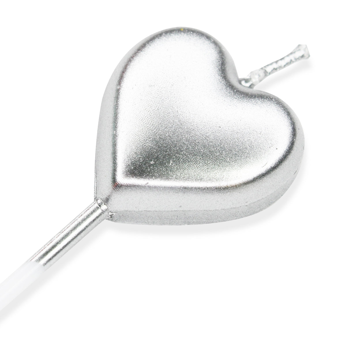 Make A Wish Silver Single Heart Candle