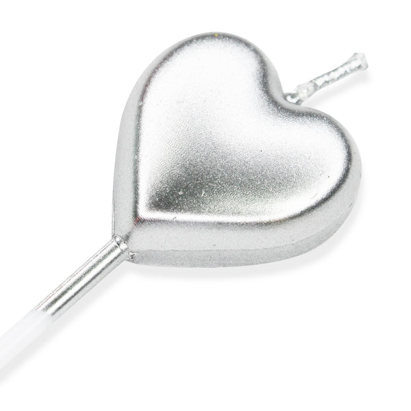 Make A Wish Silver Single Heart Candle