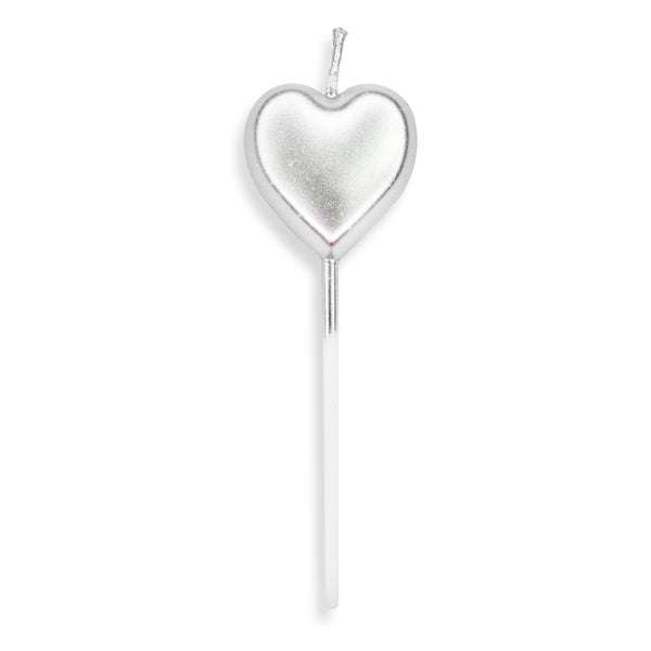Make A Wish Silver Single Heart Candle
