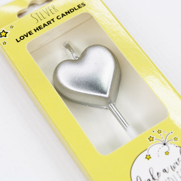 Make A Wish Silver Single Heart Candle