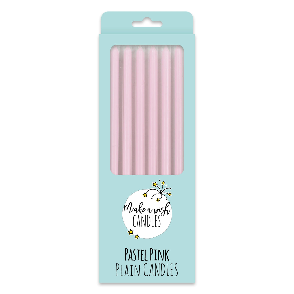 Make A Wish Tall Pastel Pink Candles x 6