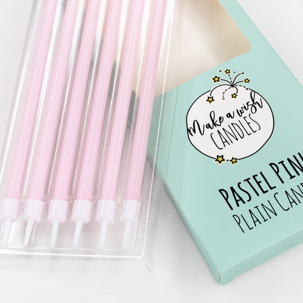 Make A Wish Tall Pastel Pink Candles x 6
