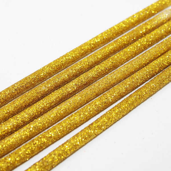 Make A Wish Tall Gold Glitter Candles x 6