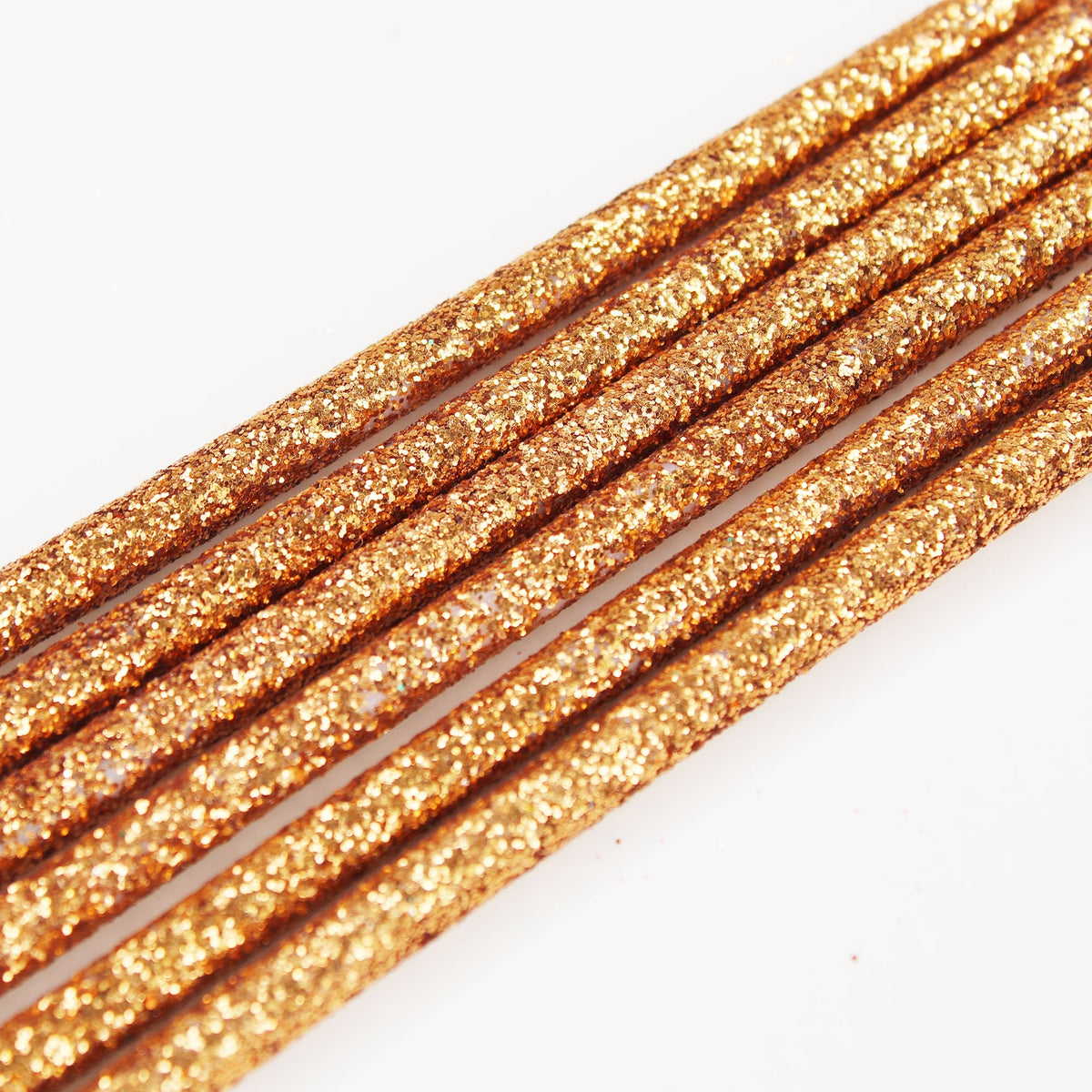 Make A Wish Tall Rose Gold Glitter Candles x 6
