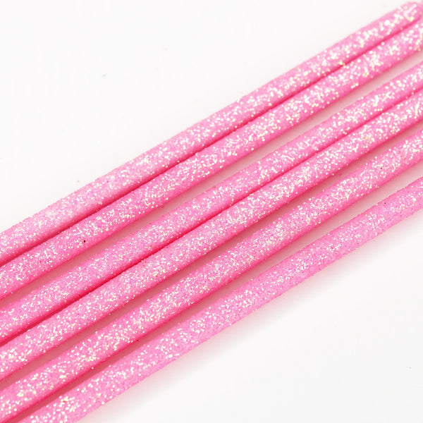 Make A Wish Tall Hot Pink Glitter Candles x 6