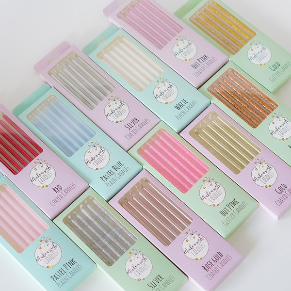 Make A Wish Tall Pastel Pink Candles x 6