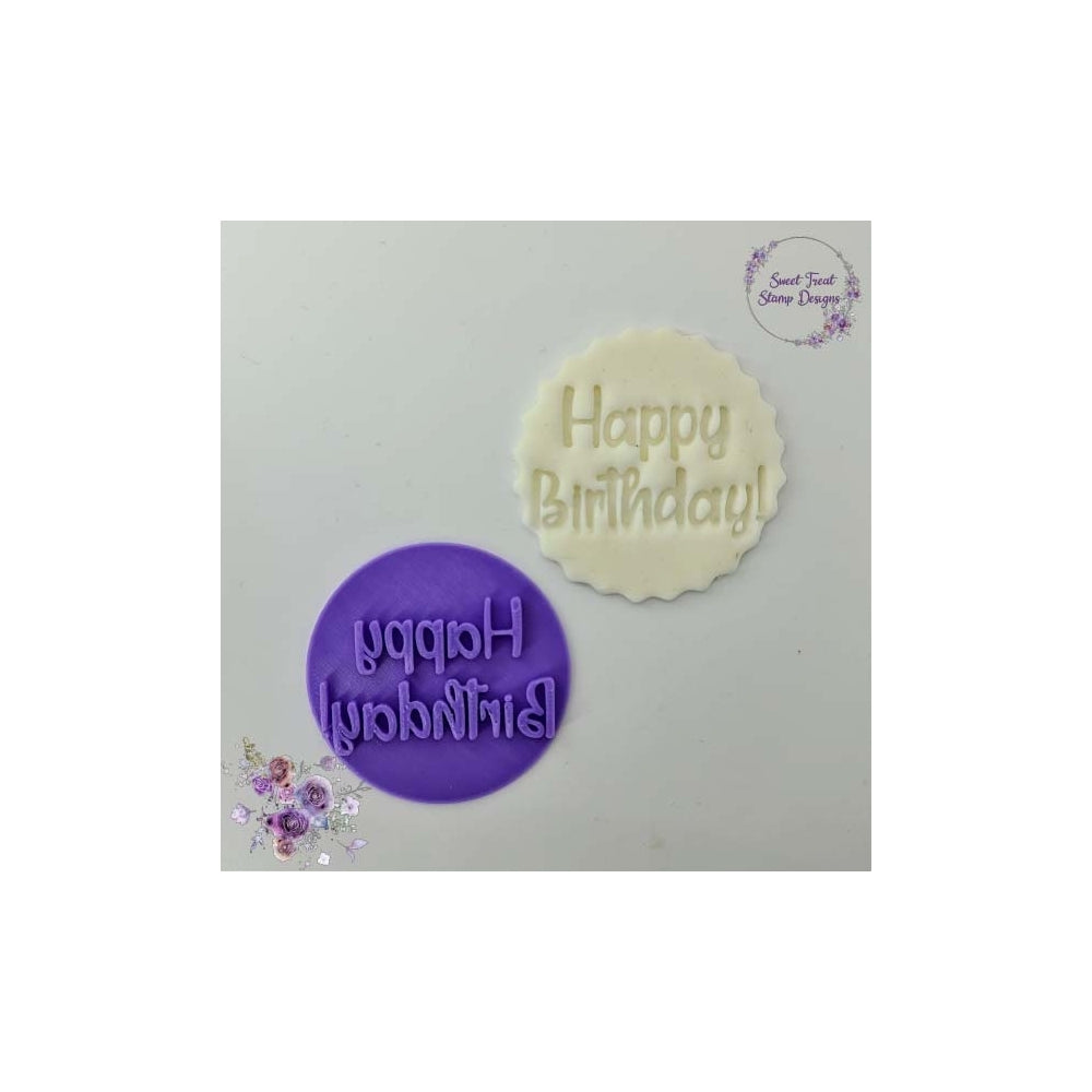 Sweet Treat Stamps Happy Birthday Style 2 - Embossing Stamp