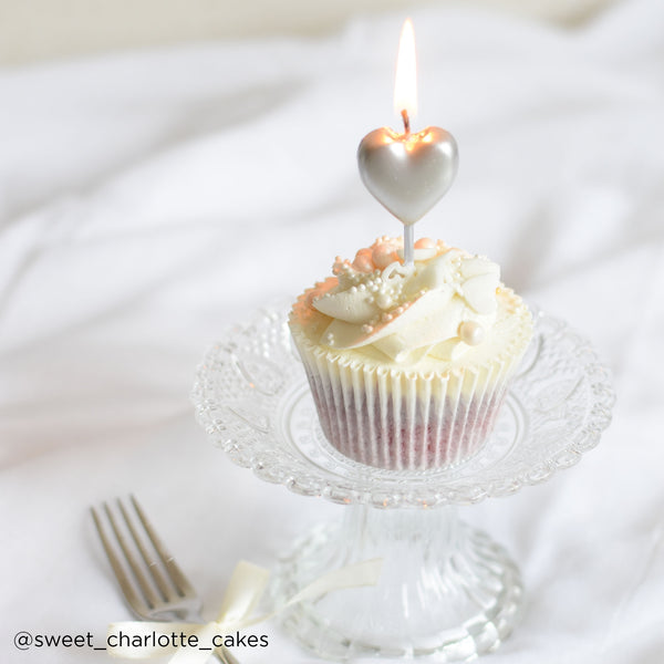 Make A Wish Silver Single Heart Candle