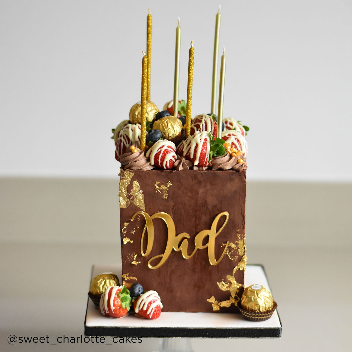 Make A Wish Tall Gold Glitter Candles x 6