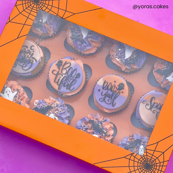 Simply Making Halloween Cobweb Satin Cupcake Box