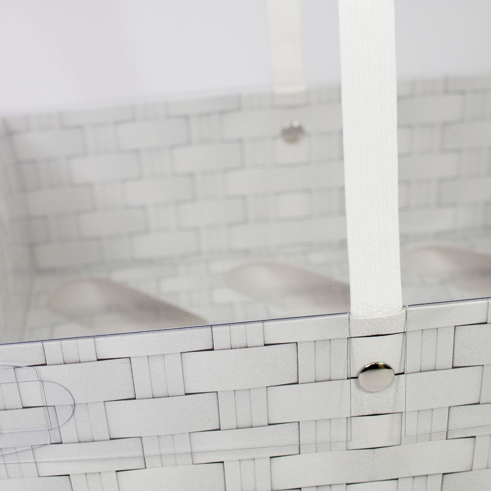 Simply Making Holds 6 White Wicker Effect Cupcake Box With Handle