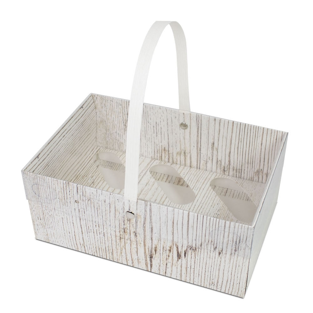 Simply Making Holds 6 Wood Effect Cupcake Box With Handle
