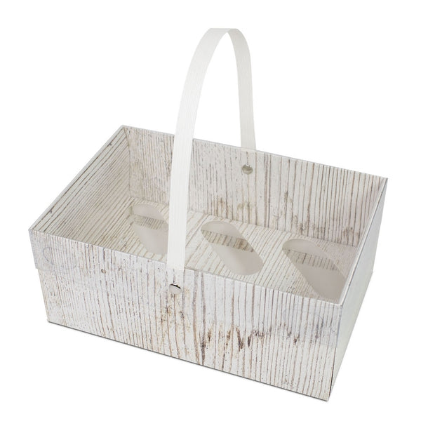 Simply Making Holds 6 Wood Effect Cupcake Box With Handle