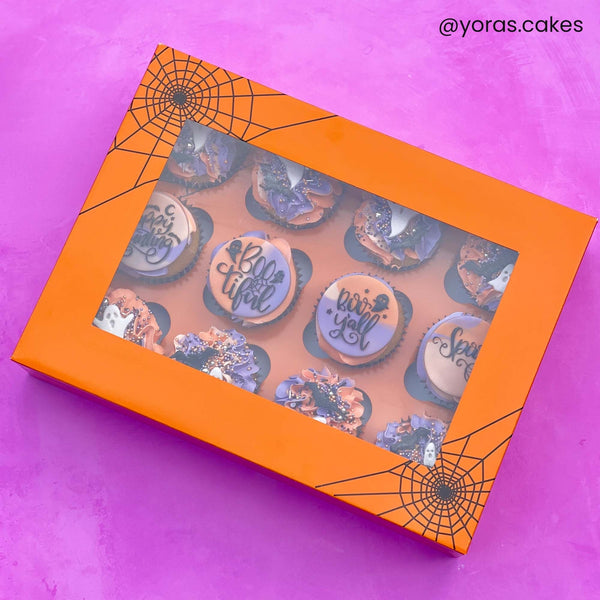 Simply Making Halloween Cobweb Satin Cupcake Box