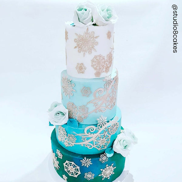 Cake Lace Frozen Crystal - 3D Large Lace Strip Mat