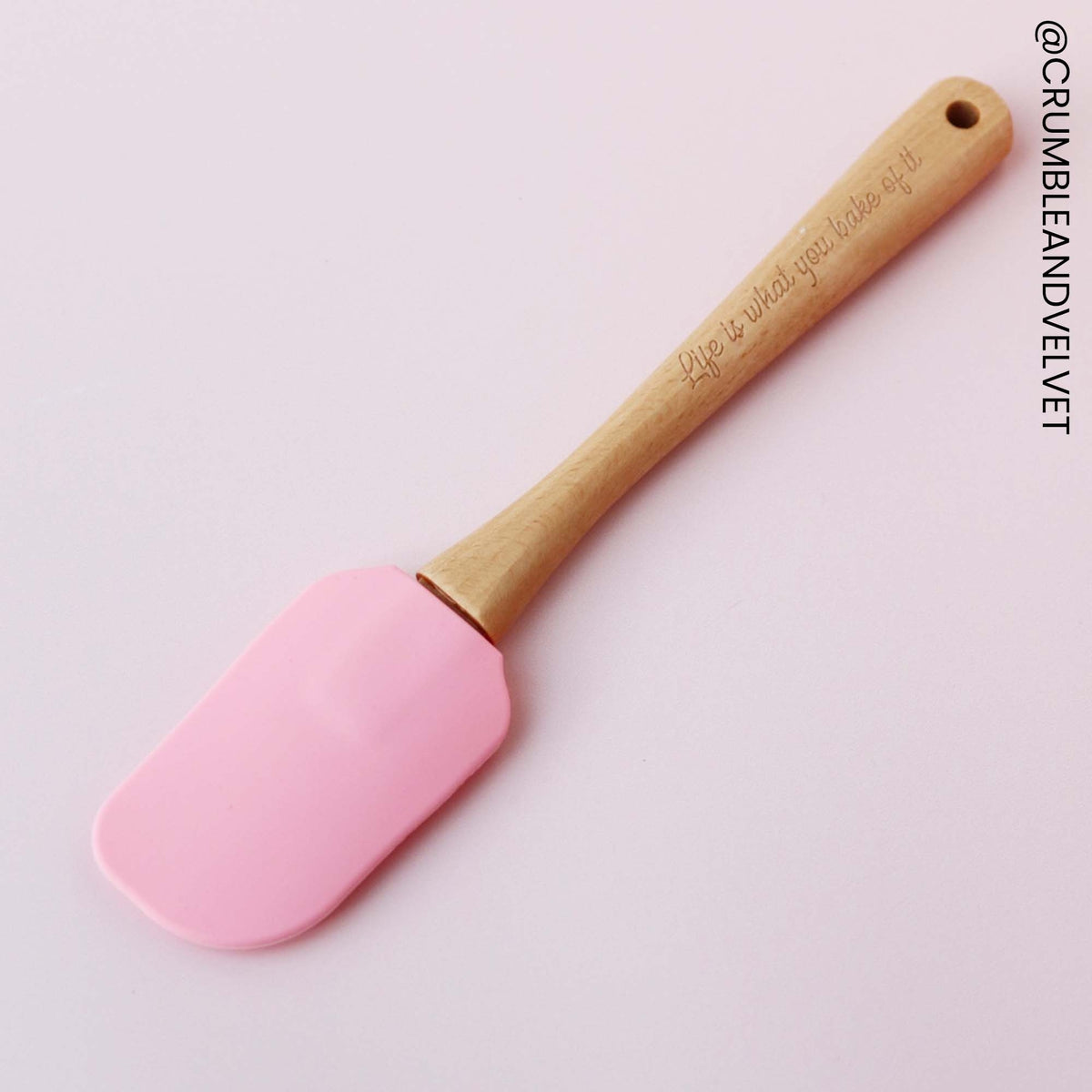 Simply Making Candy Pink Silicone Spatula With Quote Engraved Handle