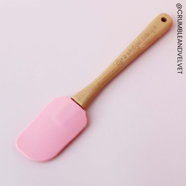 Simply Making Candy Pink Silicone Spatula With Quote Engraved Handle