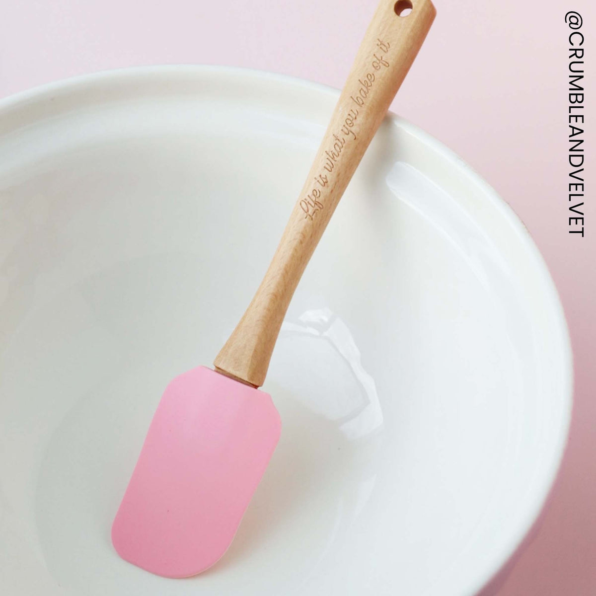 Simply Making Candy Pink Silicone Spatula With Quote Engraved Handle