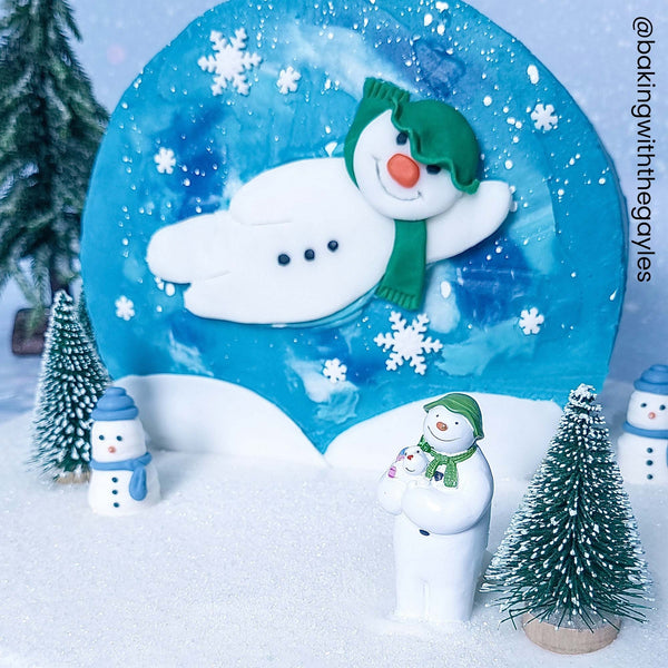 Anniversary House The Snowman Holding The Snowdog Resin Topper