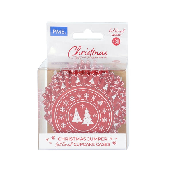 PME Christmas Jumper Foil Lined Cupcake Cases x 30