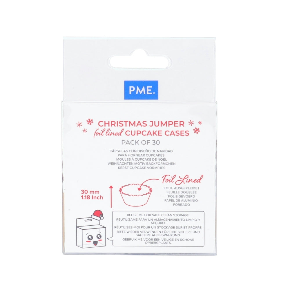 PME Christmas Jumper Foil Lined Cupcake Cases x 30