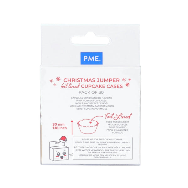 PME Christmas Jumper Foil Lined Cupcake Cases x 30