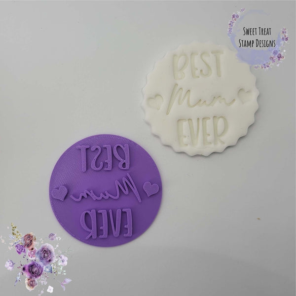 Sweet Treat Stamps Best Mum Ever Cupcake & Cookie Embossing Stamp