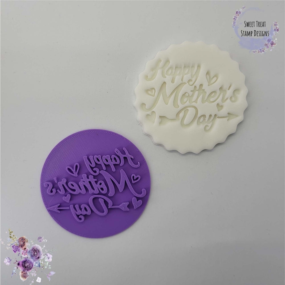 Sweet Treat Stamps Happy Mother's Day With Arrow Cupcake & Cookie Embossing Stamp