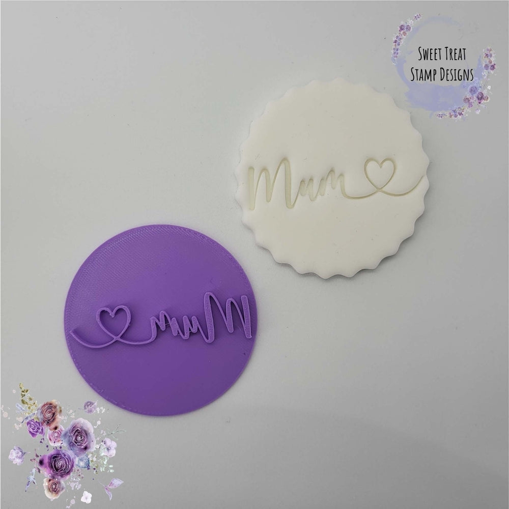 Sweet Treat Stamps Mum With Heart Loop Cupcake & Cookie Embossing Stamp