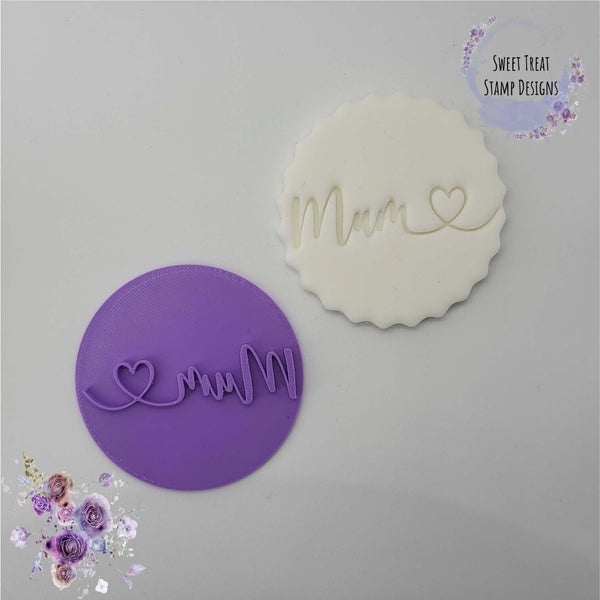 Sweet Treat Stamps Mum With Heart Loop Cupcake & Cookie Embossing Stamp