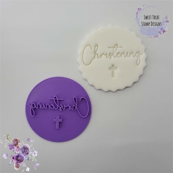 Sweet Treat Stamps Christening Cupcake & Cookie Embossing Stamp