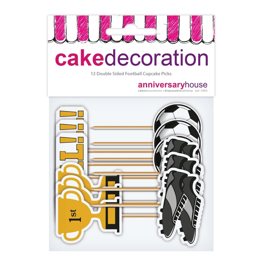 Anniversary House Football Foil Cupcake Picks x 12