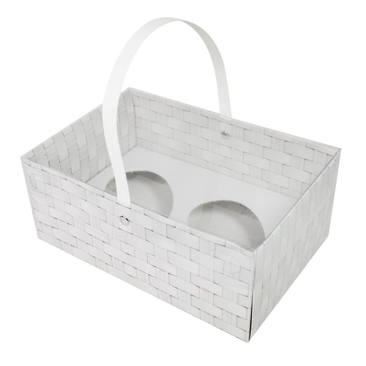 Simply Making Holds 2 White Wicker Effect Easter Egg Box With Handle