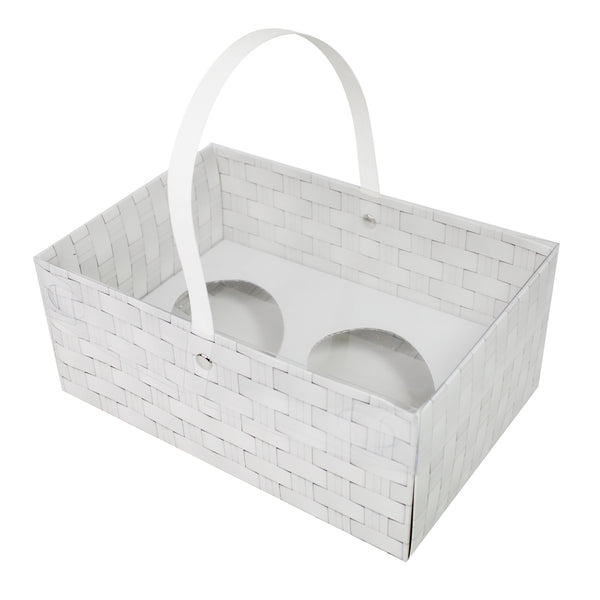 Simply Making Holds 2 White Wicker Effect Easter Egg Box With Handle