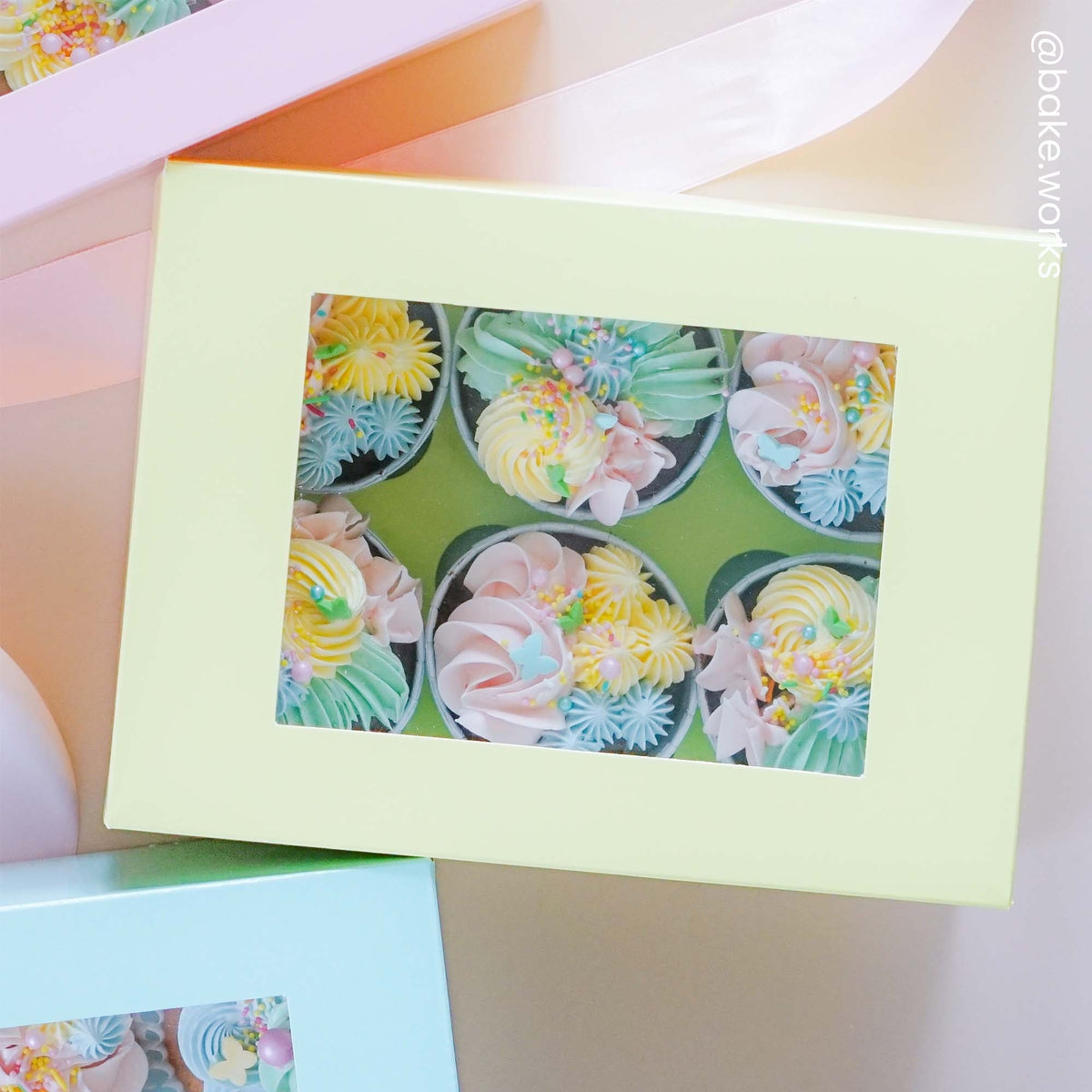 Simply Making 4" Deep Pastel Yellow Luxury Cupcake Box