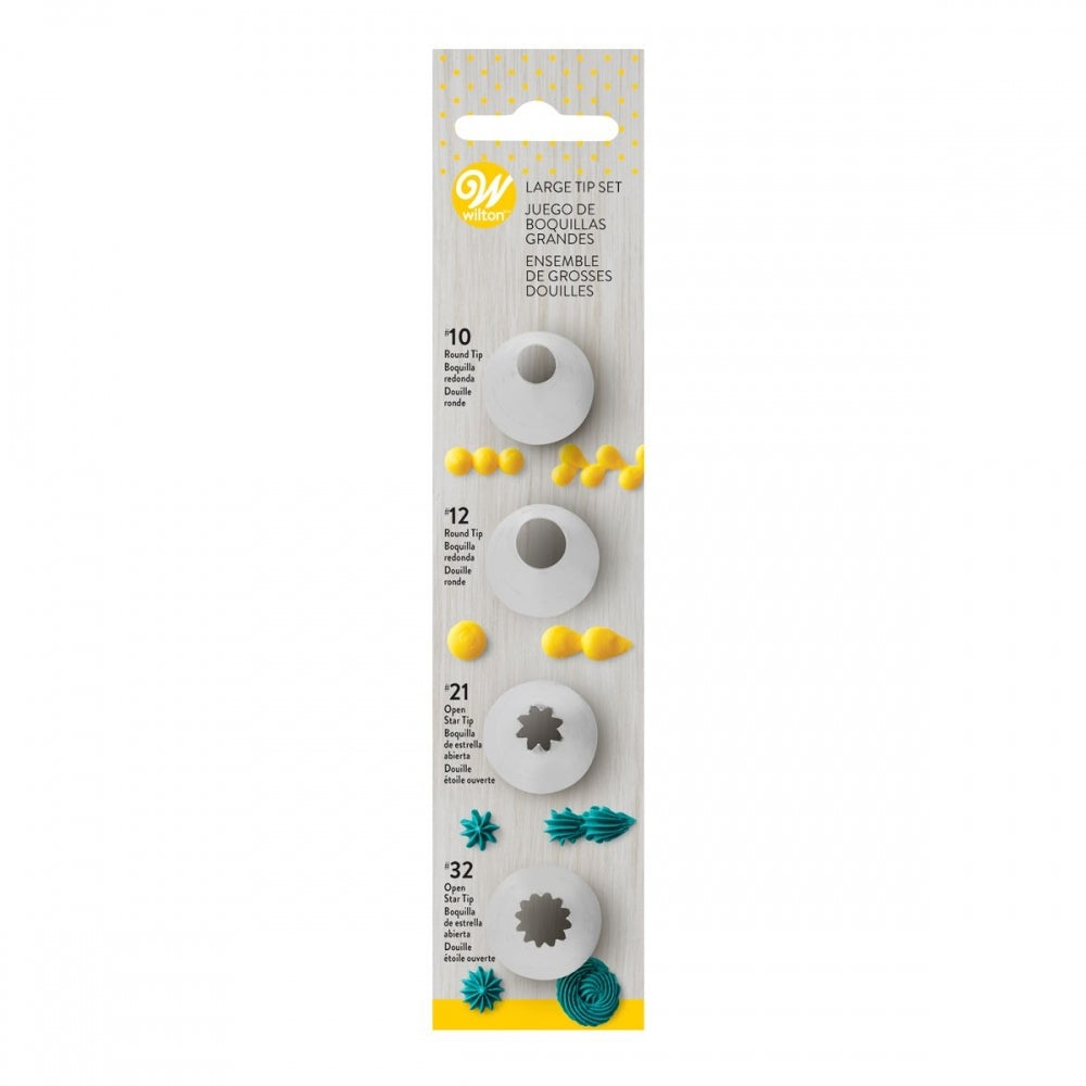 Wilton Large Piping Tip Set Of 4 (No.10, No.12, No.21, No.32)