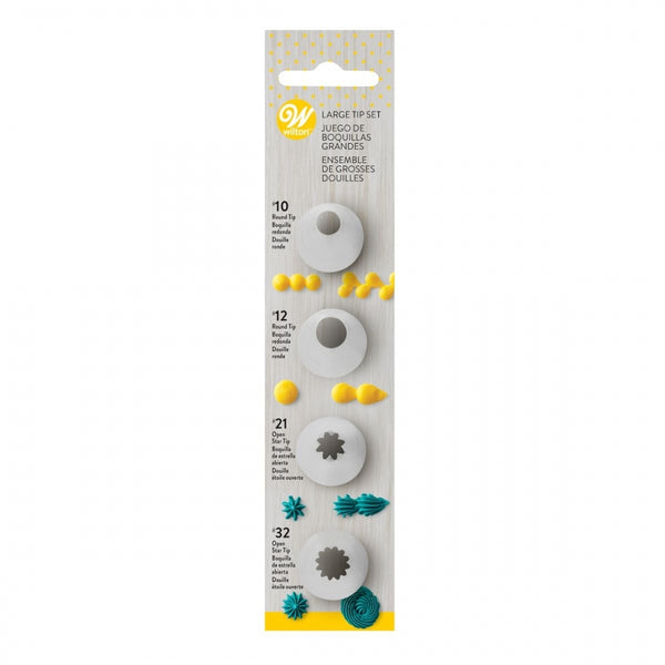 Wilton Large Piping Tip Set Of 4 (No.10, No.12, No.21, No.32)
